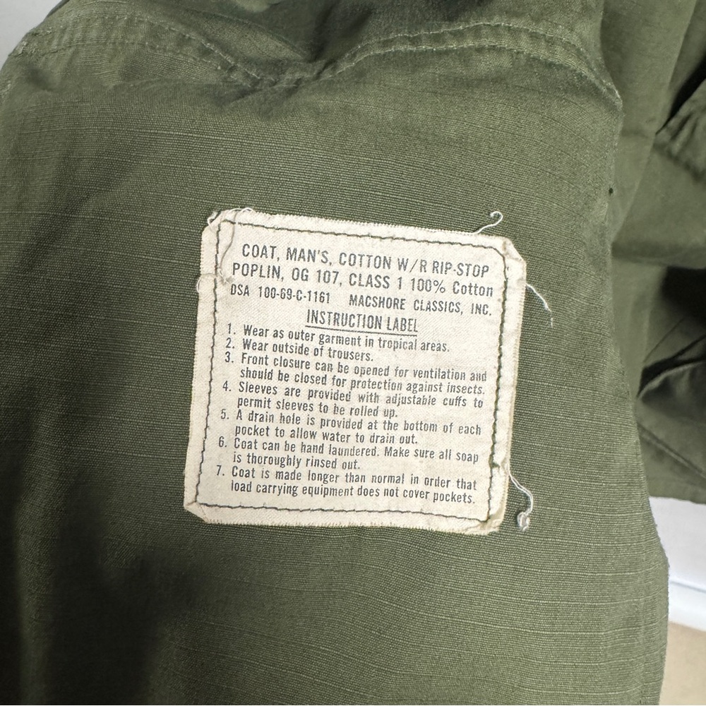 Vintage Khaki Green 60s Military Jacket - Picture 9 of 9